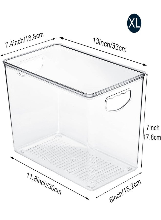 theaoo Clear Storage Bins with Lids Stackable - XLarge Plastic Containers for Pantry Organization and Storage - Perfect for kitchen,Fridge,Laundry Room,Bathroom,Garage,Closet,Cabinet Organizer -6 Pack - Image 2